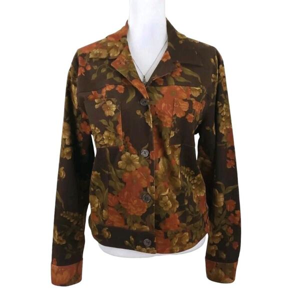 Jones New York Country Essentials Button Up Floral Jacket Women Size 16 Unlined. - Picture 12 of 15